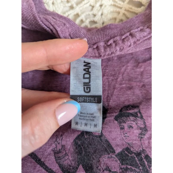 🌈Victorian Selfie Graphic Unisex Purple Short Sleeve Cotton Oversize Tee M - Picture 7 of 8